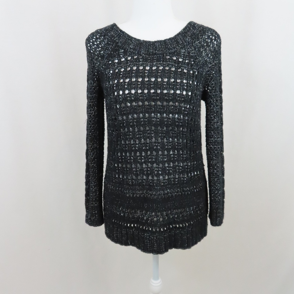 Narciso Rodriguez Design Nation Black and Silver Pullover Sweater Sz. S